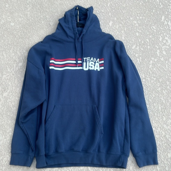 Team USA Hoodie Sweatshirt Team Apparel Vintage Navy Blue White Red Size XL - Picture 10 of 10